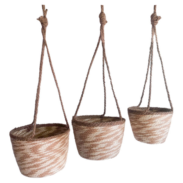 Longshore Tides Wicker Hanging Planter Baskets (Set Of 3 Units